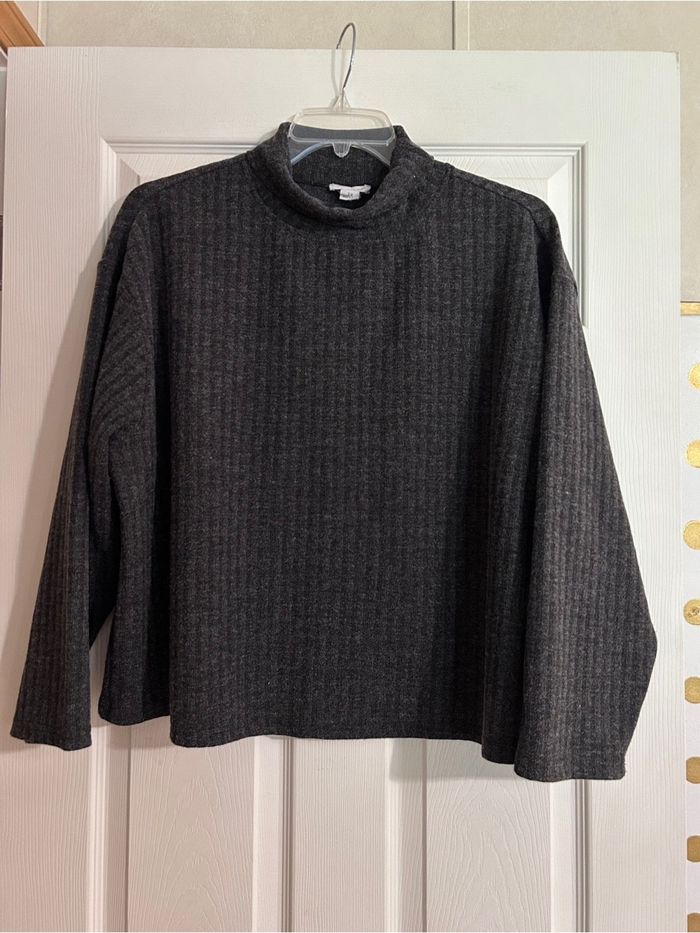 Women’s Charcoal Ribbed Turtleneck Sweater